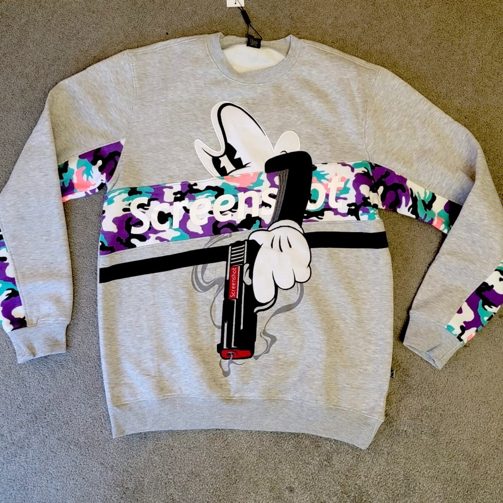 MENS SCREENSHOT ARMY PRINT SWEATER XL